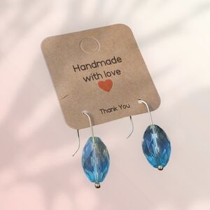 Handcrafted Gold and Blue Earrings